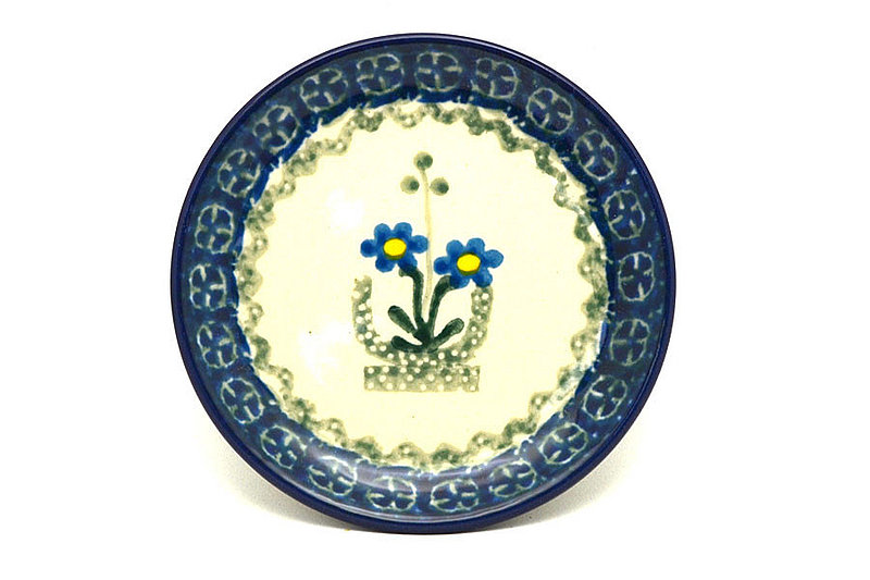 Polish Pottery Coaster - Blue Spring Daisy