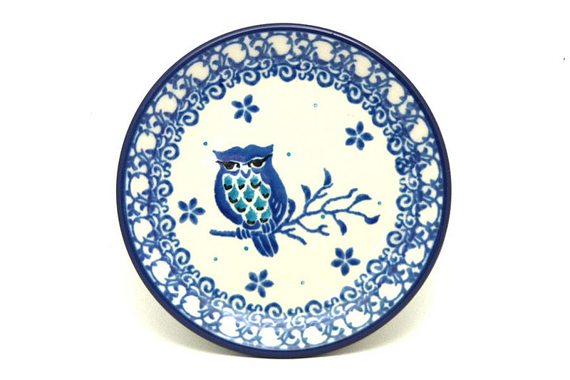 Ceramika Artystyczna Polish Pottery Coaster - Night Owl 262-2796a (Ceramika Artystyczna)
