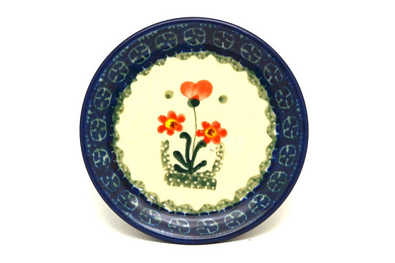 Ceramika Artystyczna Polish Pottery Coaster - Peach Spring Daisy 262-560a (Ceramika Artystyczna)