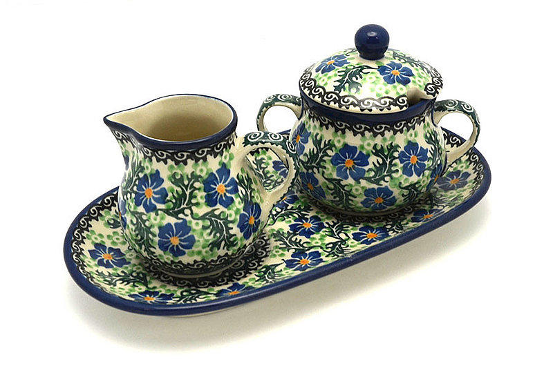 Polish Pottery Cream & Sugar Set - Sweet Violet