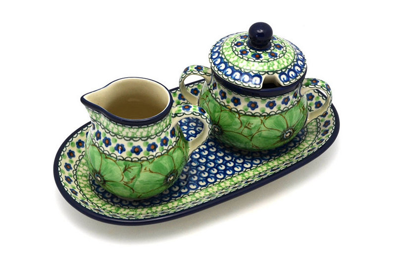 Ceramika Artystyczna Polish Pottery Cream & Sugar Set - Unikat Signature U408A 422-U408A (Ceramika Artystyczna)