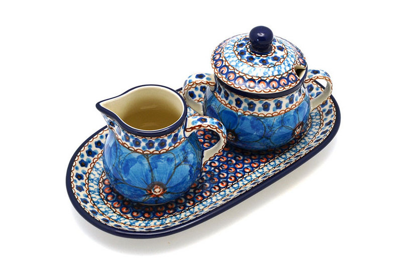 Ceramika Artystyczna Polish Pottery Cream & Sugar Set - Unikat Signature U408C 422-U408C (Ceramika Artystyczna)