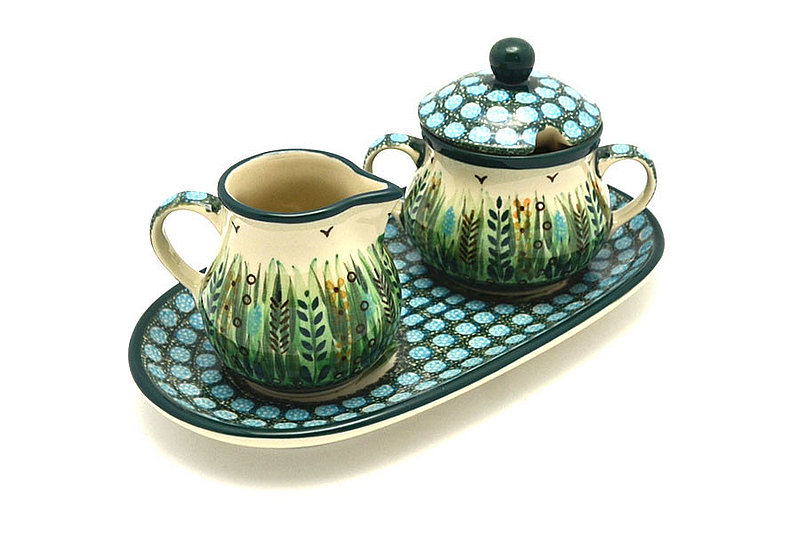 Ceramika Artystyczna Polish Pottery Cream & Sugar Set - Unikat Signature U803 422-U0803 (Ceramika Artystyczna)