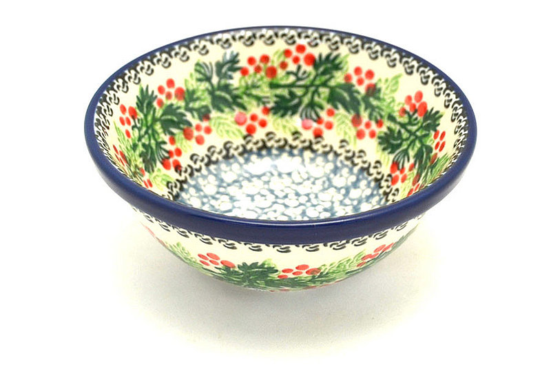 Ceramika Artystyczna Polish Pottery Dish - Deep Round Food Prep - Holly Berry 556-1734a (Ceramika Artystyczna)
