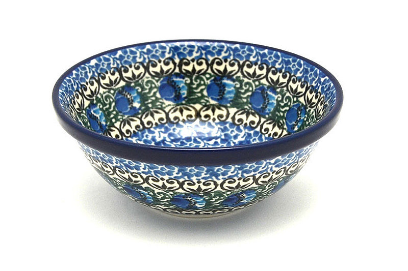 Ceramika Artystyczna Polish Pottery Dish - Deep Round Food Prep - Peacock Feather 556-1513a (Ceramika Artystyczna)