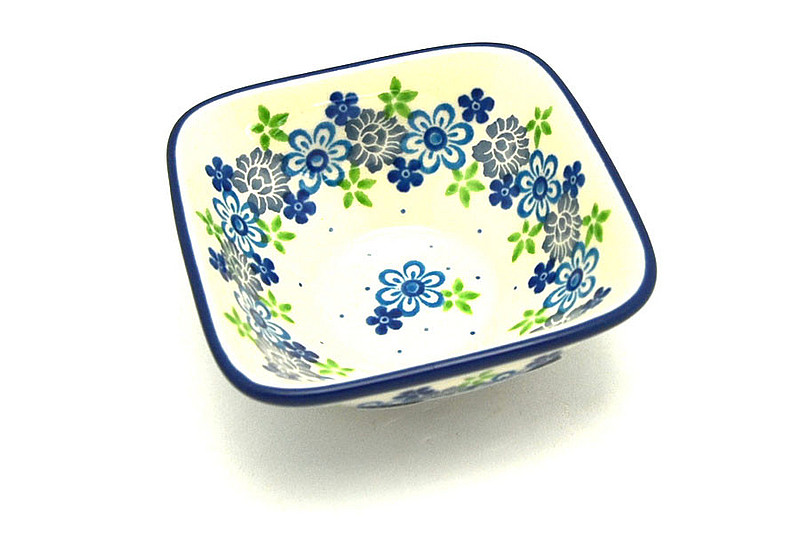 Ceramika Artystyczna Polish Pottery Dish - Deep Square Food Prep - Flower Works D11-2633a (Ceramika Artystyczna)