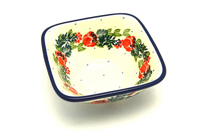 Ceramika Artystyczna Polish Pottery Dish - Deep Square Food Prep - Garden Party D11-1535a (Ceramika Artystyczna)