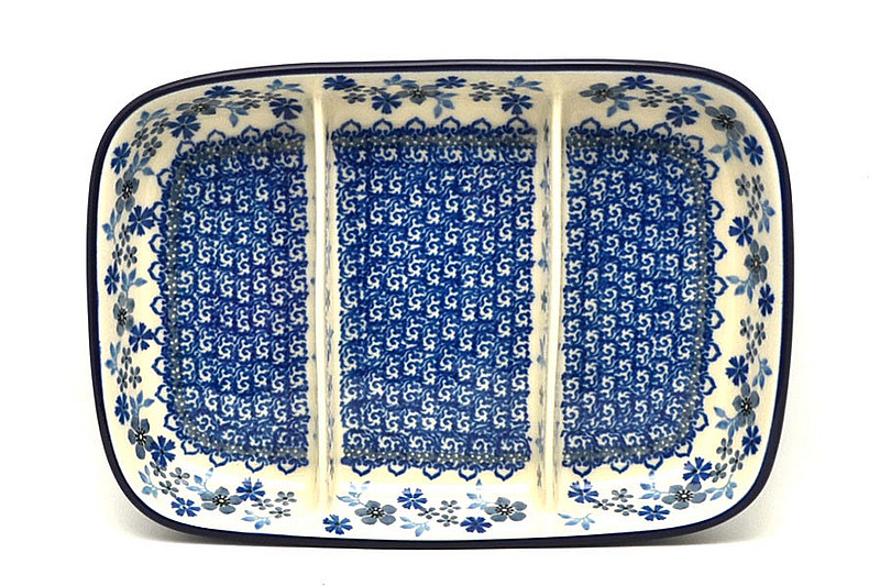 Ceramika Artystyczna Polish Pottery Dish - Divided Rectangular - Blue Horizon 393-2333a (Ceramika Artystyczna)