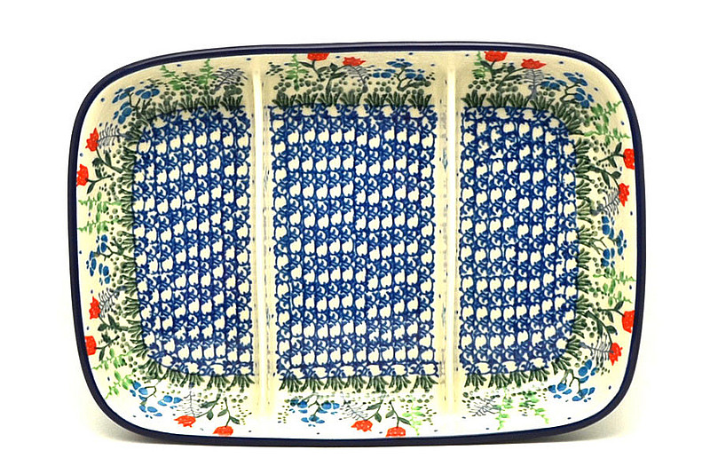 Ceramika Artystyczna Polish Pottery Dish - Divided Rectangular - Tulip Horizon 393-2903a (Ceramika Artystyczna)