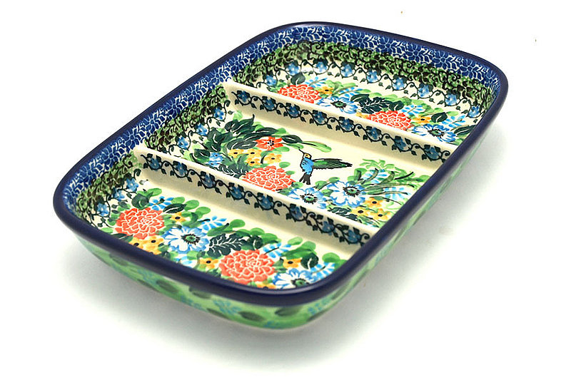 Ceramika Artystyczna Polish Pottery Dish - Divided Rectangular - Unikat Signature U3271 393-U3271 (Ceramika Artystyczna)