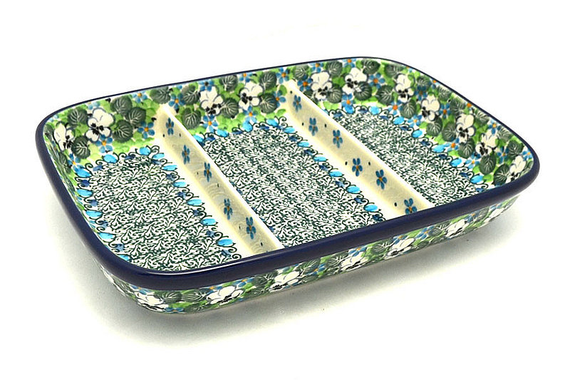 Ceramika Artystyczna Polish Pottery Dish - Divided Rectangular - Unikat Signature U4795 393-U4795 (Ceramika Artystyczna)
