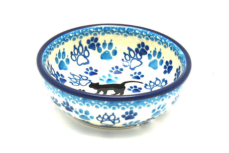 Polish Pottery Dish - Round Food Prep - Boo Boo Kitty