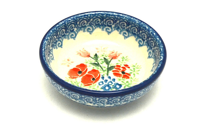 Ceramika Artystyczna Polish Pottery Dish - Round Food Prep - Whimsical Garden B88-3220a (Ceramika Artystyczna)