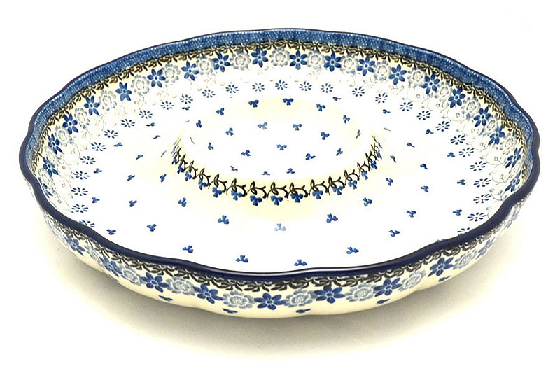 Ceramika Artystyczna Polish Pottery Dish - Vegetable and Dip - 12" - Silver Lace A23-2158a (Ceramika Artystyczna)