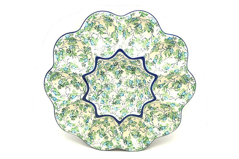 Ceramika Artystyczna Polish Pottery Egg Plate - 10 Count - Summer Ivy 718-2814a (Ceramika Artystyczna)