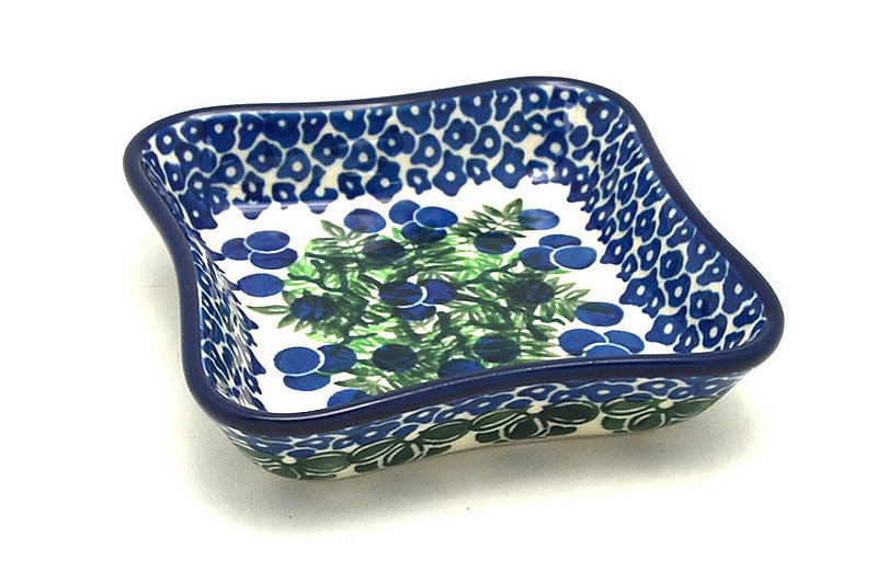 Ceramika Artystyczna Polish Pottery Fluted Dipping Dish - Huckleberry 630-1413a (Ceramika Artystyczna)