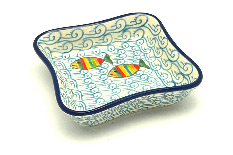 Ceramika Artystyczna Polish Pottery Fluted Dipping Dish - Rainbow Fish 630-2540a (Ceramika Artystyczna)