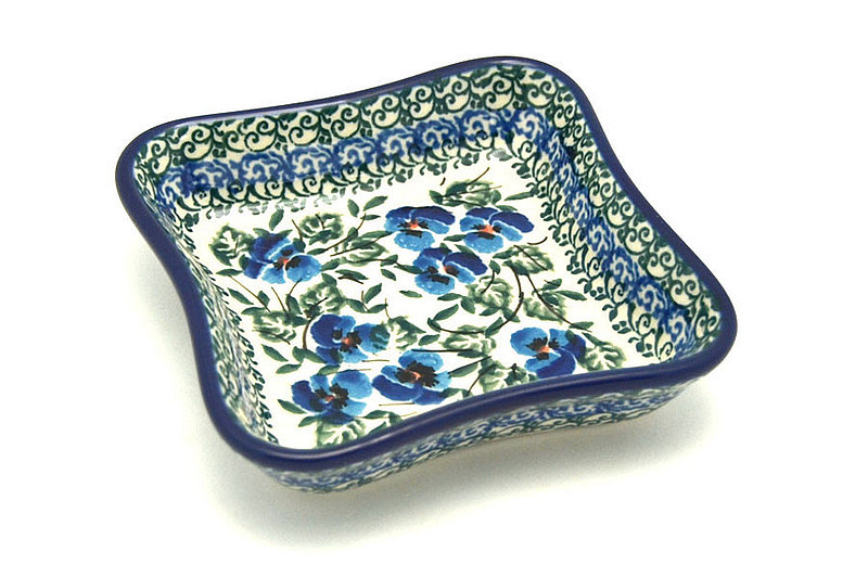 Ceramika Artystyczna Polish Pottery Fluted Dipping Dish - Winter Viola 630-2273a (Ceramika Artystyczna)