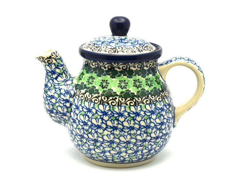 Ceramika Artystyczna Polish Pottery Gooseneck Teapot - 20 oz. - Kiwi 119-1479a (Ceramika Artystyczna)