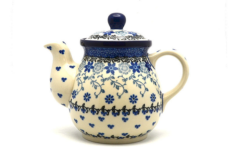 Ceramika Artystyczna Polish Pottery Gooseneck Teapot - 20 oz. - Silver Lace 119-2158a (Ceramika Artystyczna)