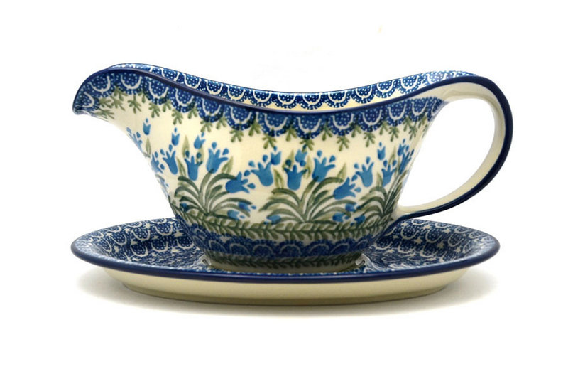 Ceramika Artystyczna Polish Pottery Gravy Boat - Blue Bells 239-1432a (Ceramika Artystyczna)