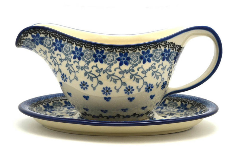 Ceramika Artystyczna Polish Pottery Gravy Boat - Silver Lace 239-2158a (Ceramika Artystyczna)