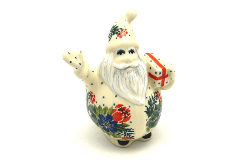 Polish Pottery Jolly Santa Figurine - Garden Party
