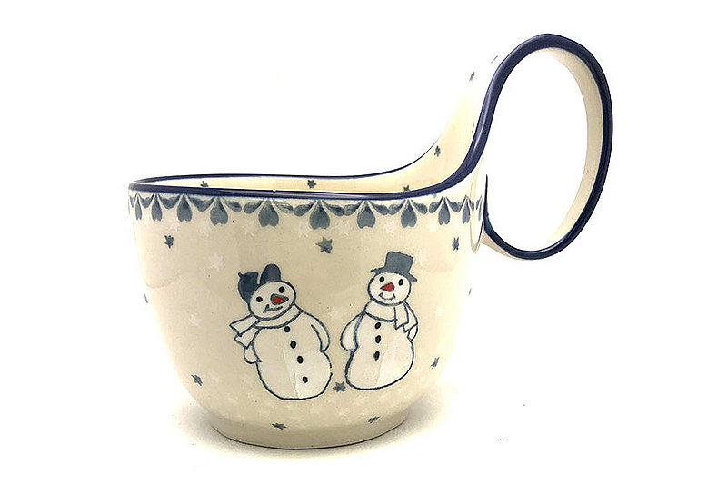 Polish Pottery Loop Handle Bowl - Frost & Flurry