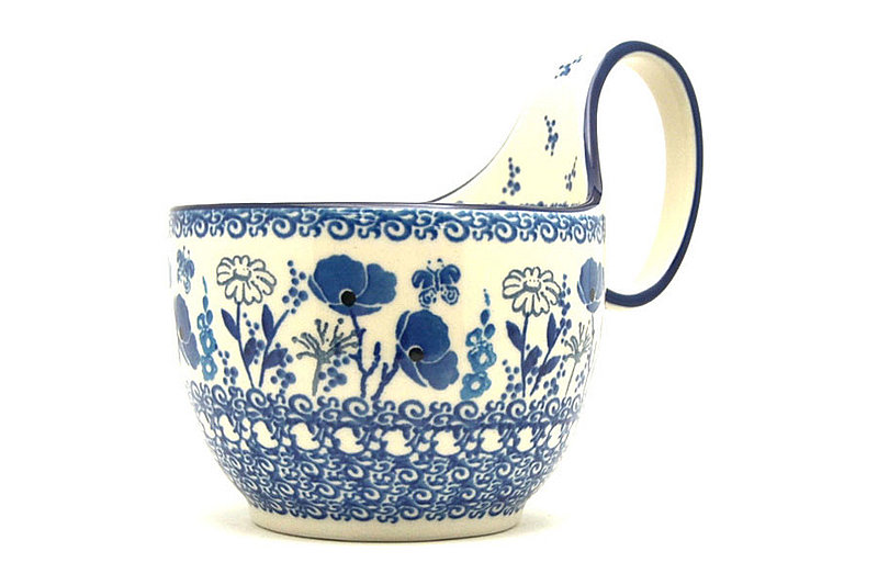 Ceramika Artystyczna Polish Pottery Loop Handle Bowl - Garden of Joy 845-2902a (Ceramika Artystyczna)