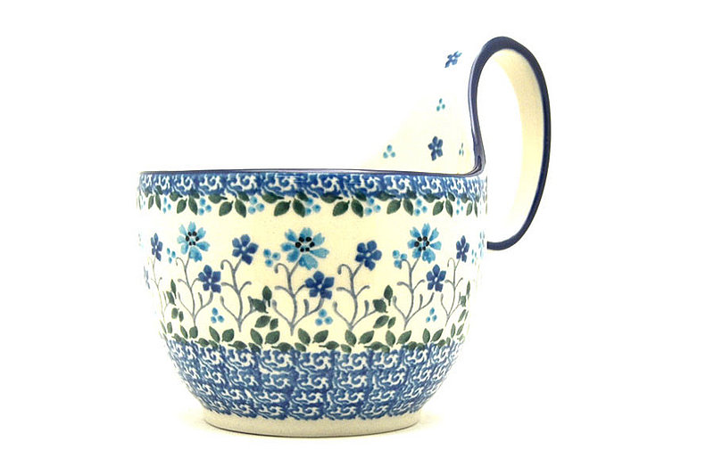 Polish Pottery Loop Handle Bowl - Georgia Blue