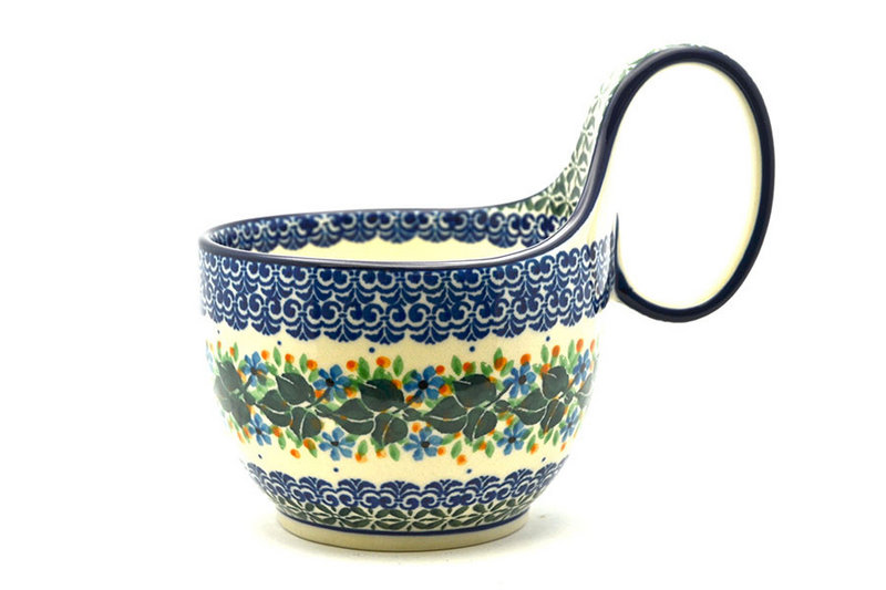 Polish Pottery Loop Handle Bowl - Ivy Trail