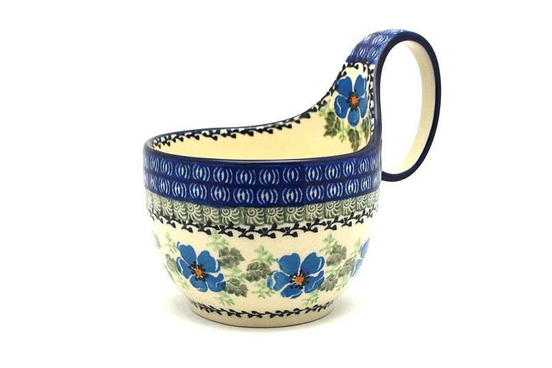 Ceramika Artystyczna Polish Pottery Loop Handle Bowl - Morning Glory 845-1915a (Ceramika Artystyczna)