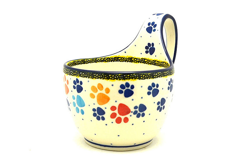 Ceramika Artystyczna Polish Pottery Loop Handle Bowl - Paw Prints 845-1769a (Ceramika Artystyczna)