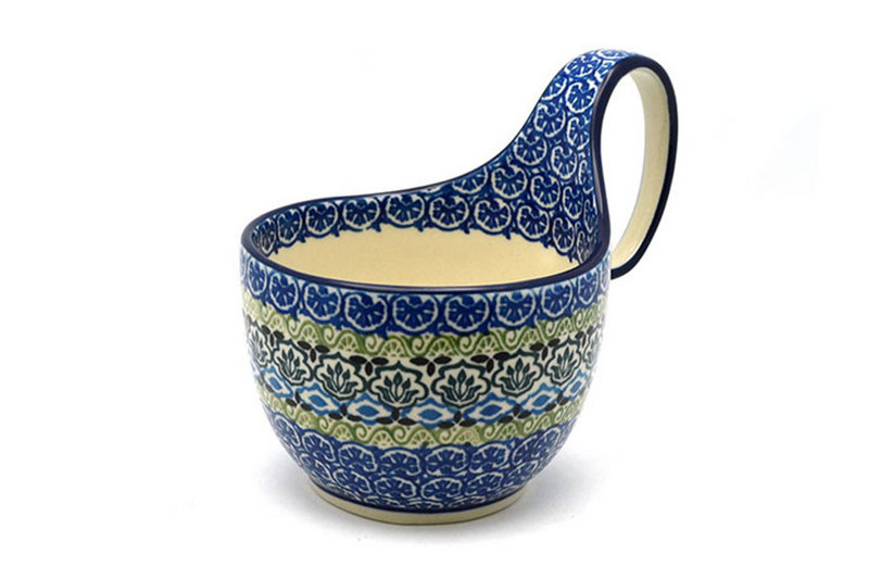 Ceramika Artystyczna Polish Pottery Loop Handle Bowl - Tranquility 845-1858a (Ceramika Artystyczna)