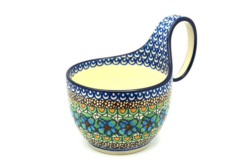 Ceramika Artystyczna Polish Pottery Loop Handle Bowl - Unikat Signature U151 845-U0151 (Ceramika Artystyczna)