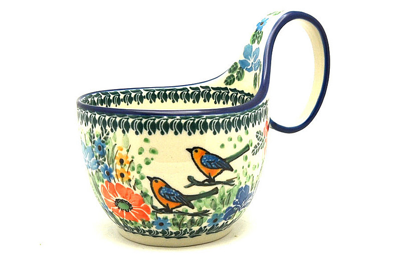 Ceramika Artystyczna Polish Pottery Loop Handle Bowl - Unikat Signature U2517 845-U2517 (Ceramika Artystyczna)