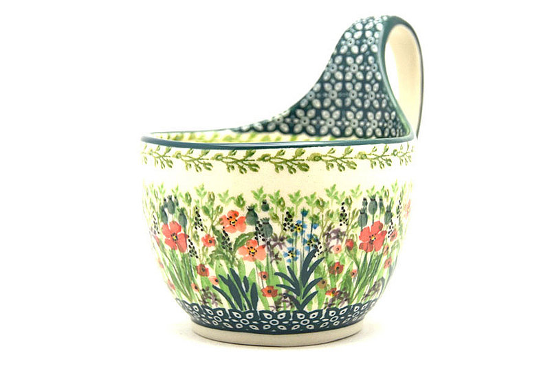 Polish Pottery Loop Handle Bowl - Unikat Signature U4335