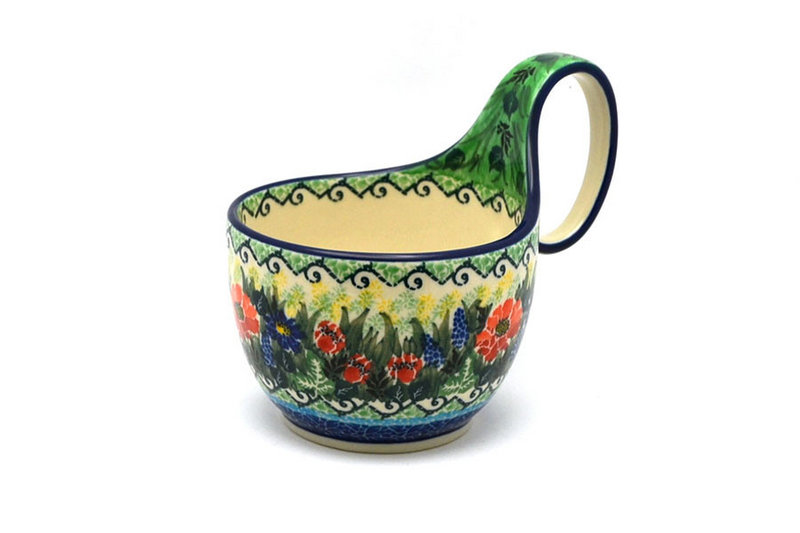 Ceramika Artystyczna Polish Pottery Loop Handle Bowl - Unikat Signature U4610 845-U4610 (Ceramika Artystyczna)