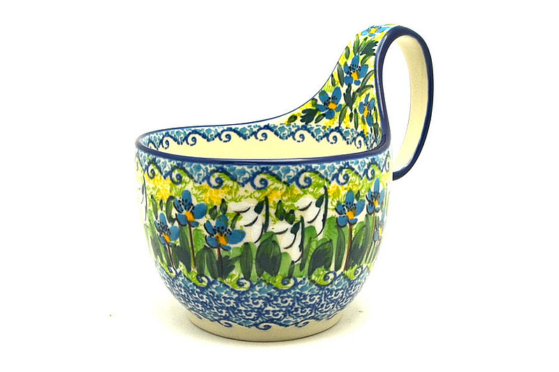 Ceramika Artystyczna Polish Pottery Loop Handle Bowl - Unikat Signature U5071 845-U5071 (Ceramika Artystyczna)