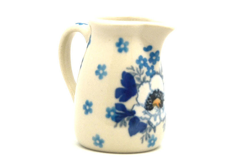 Polish Pottery Miniature Pitcher - White Poppy