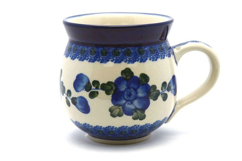 Polish Pottery Mug - 11 oz. Bubble - Blue Poppy