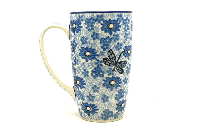 Ceramika Artystyczna Polish Pottery Mug - 12 oz. Cafe - Blue Dragonfly C52-2999a (Ceramika Artystyczna)