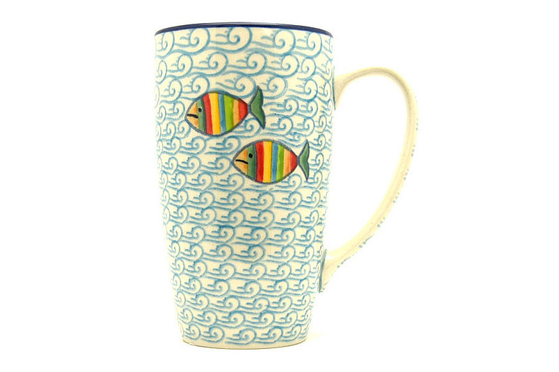 Ceramika Artystyczna Polish Pottery Mug - 12 oz. Cafe - Rainbow Fish C52-2540a (Ceramika Artystyczna)