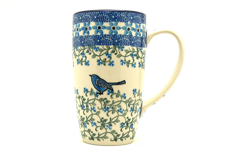 Polish Pottery Mug - 12 oz. Cafe - Song Bird