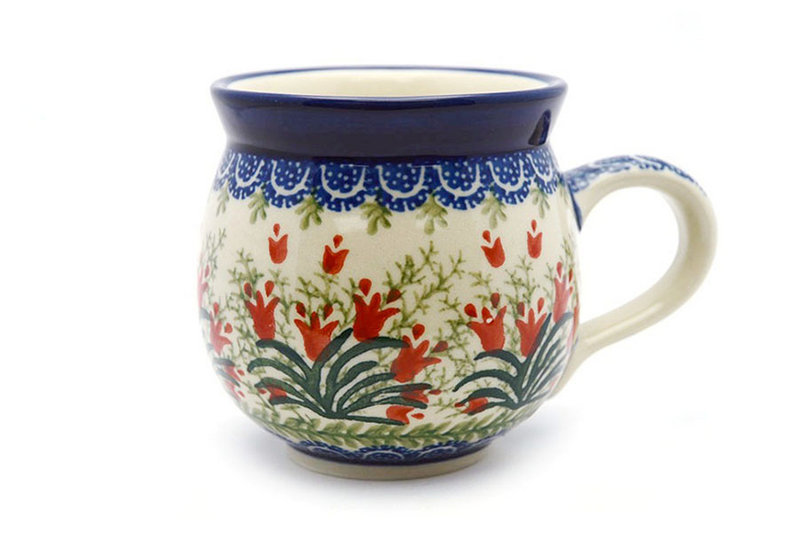 Ceramika Artystyczna Polish Pottery Mug - 15 oz. Bubble - Crimson Bells 073-1437a (Ceramika Artystyczna)
