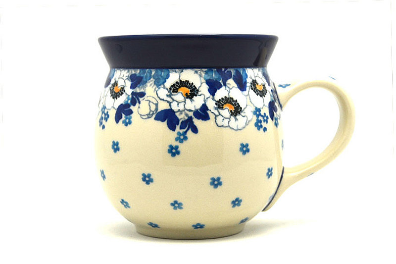 Ceramika Artystyczna Polish Pottery Mug - 15 oz. Bubble - White Poppy 073-2222a (Ceramika Artystyczna)