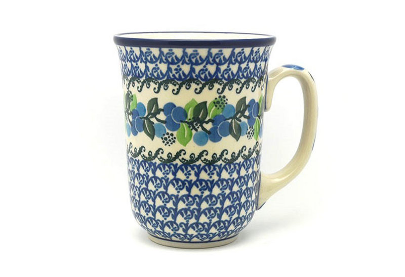 Ceramika Artystyczna Polish Pottery Mug - 16 oz. Bistro - Blue Berries 812-1416a (Ceramika Artystyczna)