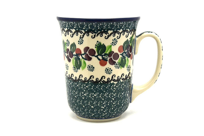Ceramika Artystyczna Polish Pottery Mug - 16 oz. Bistro - Burgundy Berry Green 812-1415a (Ceramika Artystyczna)