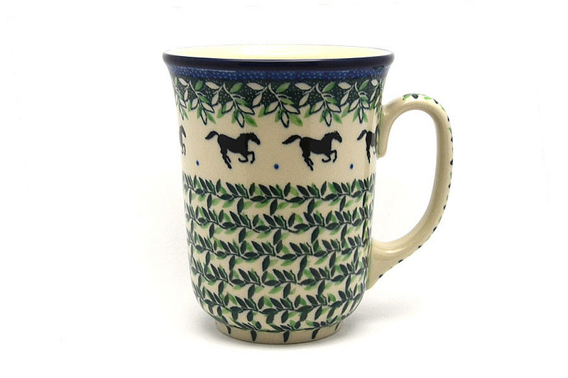 Polish Pottery Mug - 16 oz. Bistro - Dark Horse  