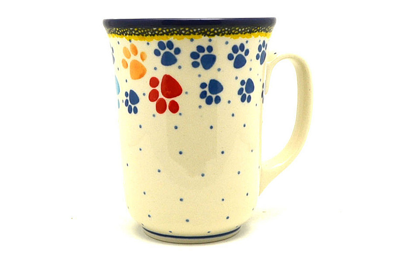 Ceramika Artystyczna Polish Pottery Mug - 16 oz. Bistro - Paw Prints 812-1769a (Ceramika Artystyczna)